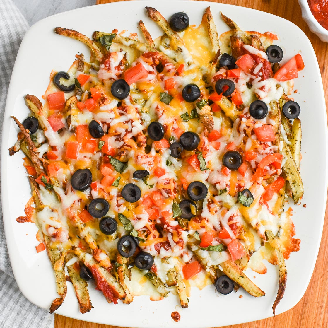 Amazing Low-FODMAP Cheesy Pizza Fries; Gluten-free, Vegetarian