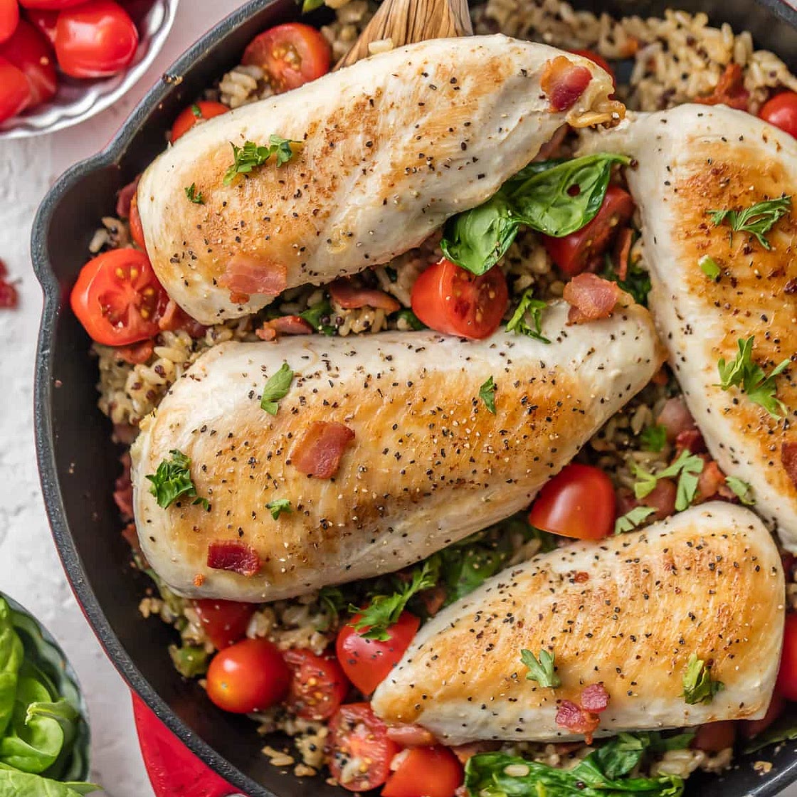 BLT Chicken and Rice Skillet