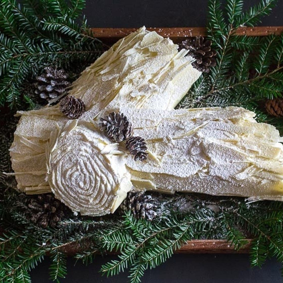 Low FODMAP White Chocolate Bûche de Noël