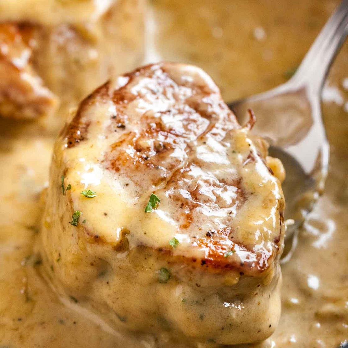 Pork Medallions with Blue Cheese Sauce