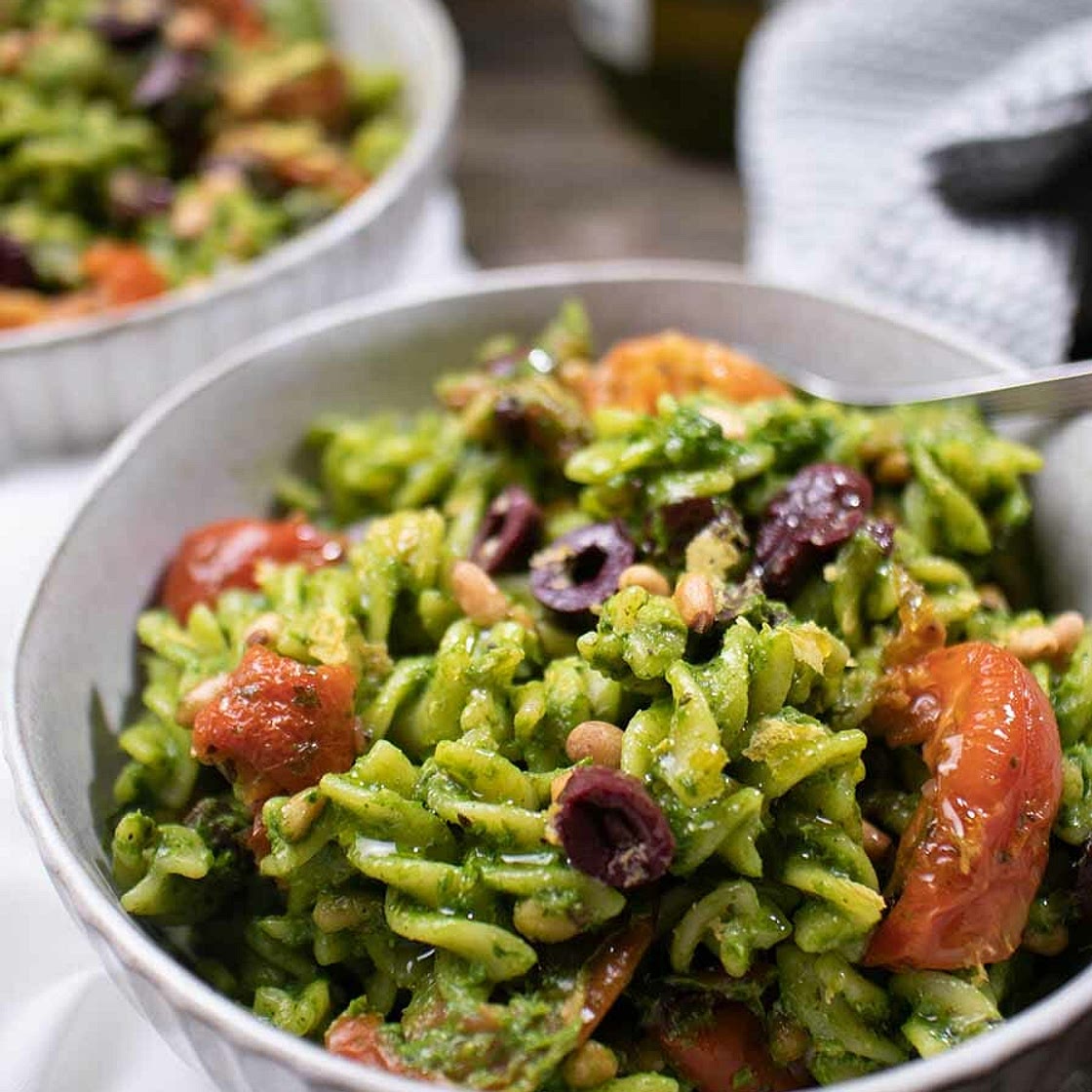 Mediterranean Pasta Salad w Parsley Relish