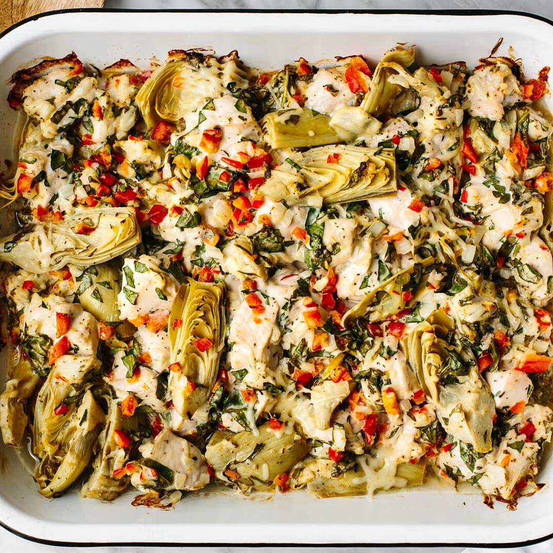 Spinach Artichoke Chicken Bake