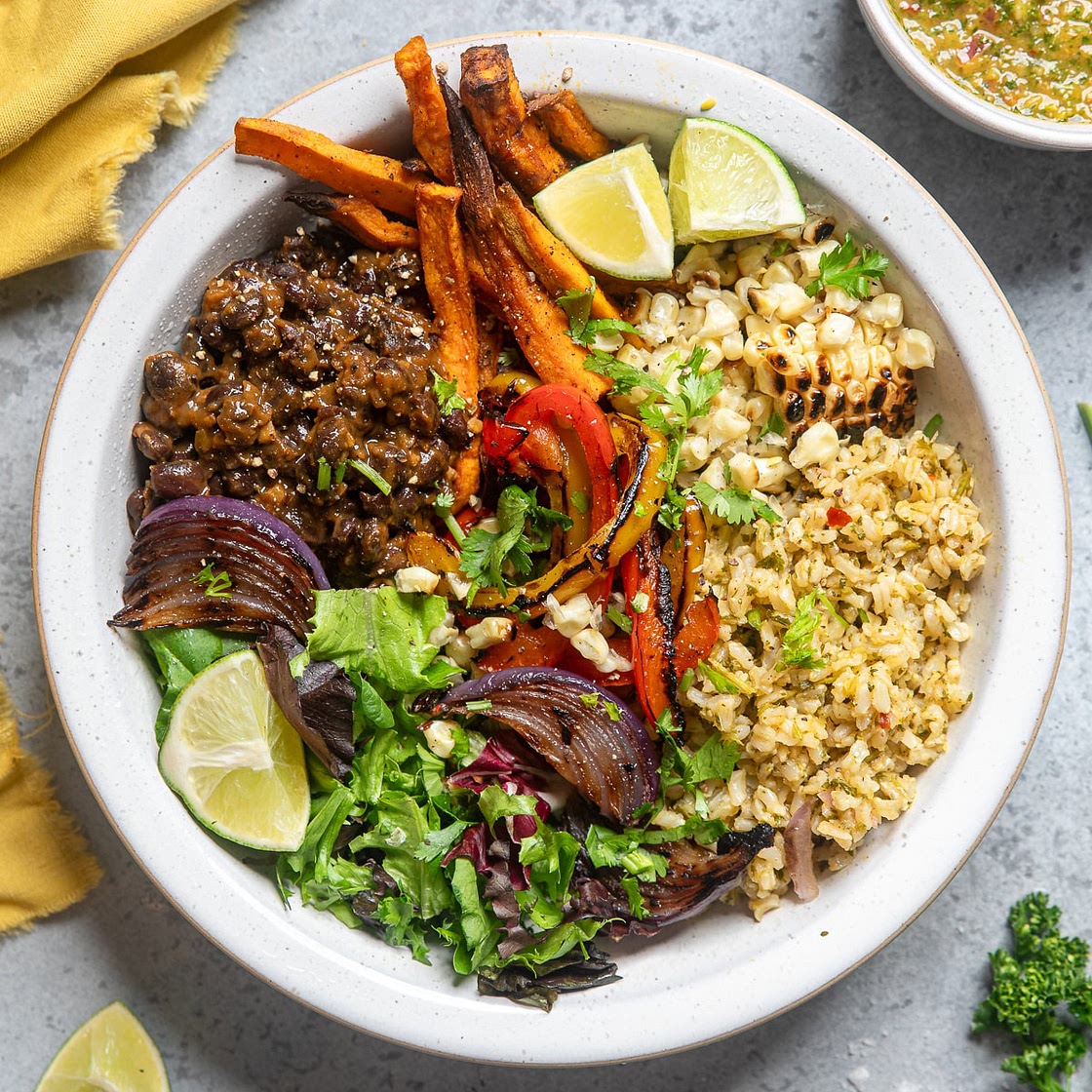Chimichurri Rice Bowls with Seasoned Black Beans