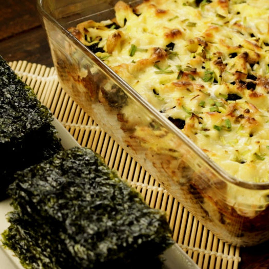 Cheesy Chicken Teriyaki Sushi Bake