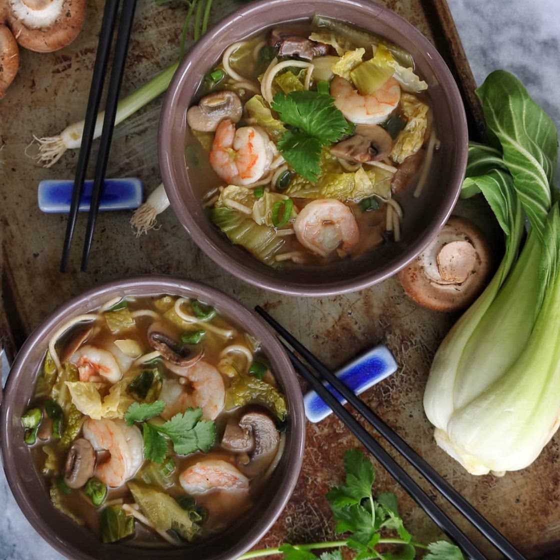Shrimp & Bok Choy Noodle Soup