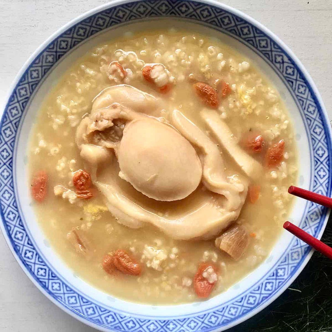 Easy Chinese Canned Abalone Porridge