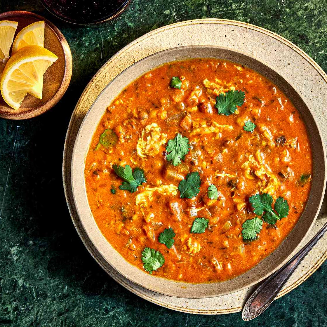 Moroccan Egg Drop Harira (Vegetable and Legume Soup)