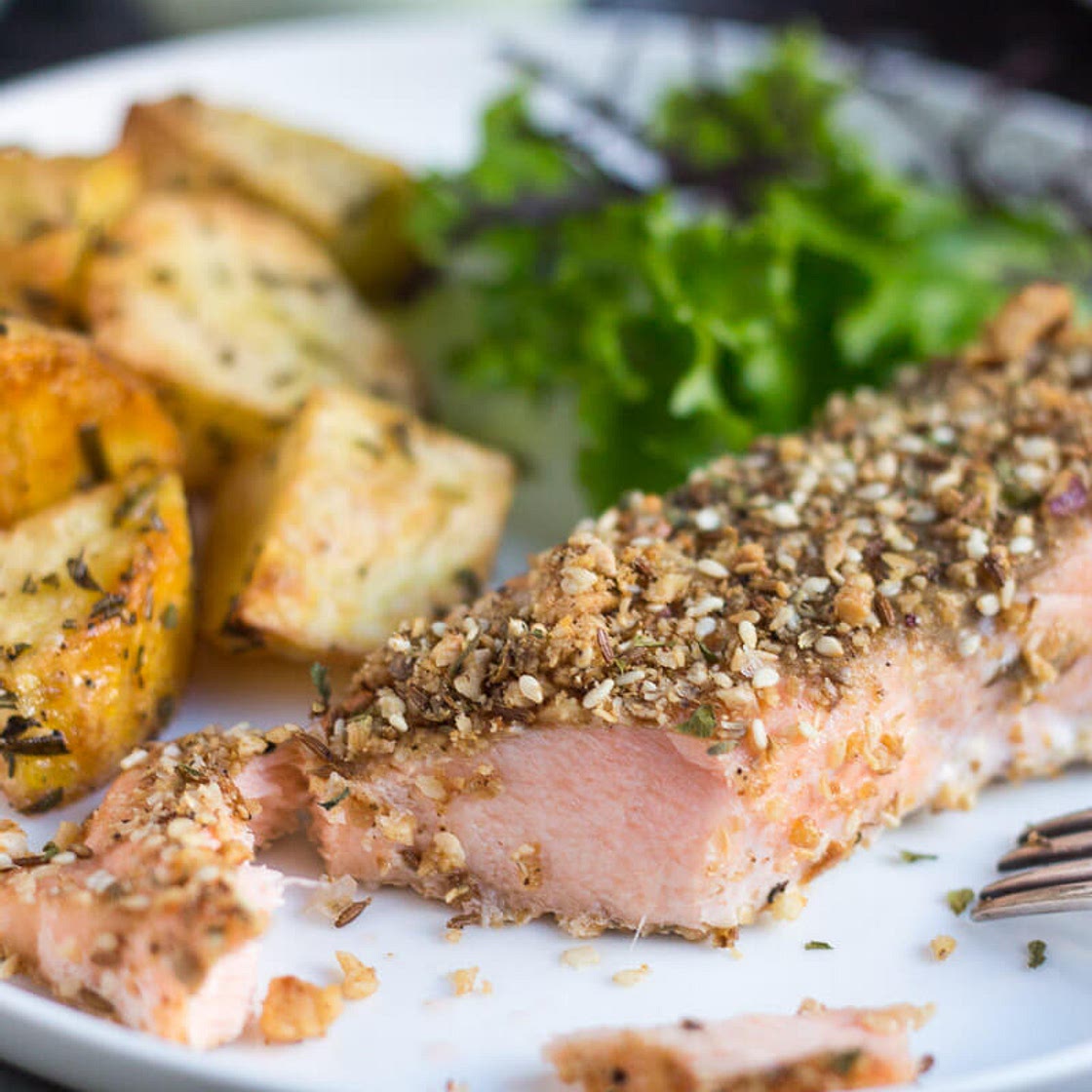 Dukkah-Crusted Baked Salmon Fillets
