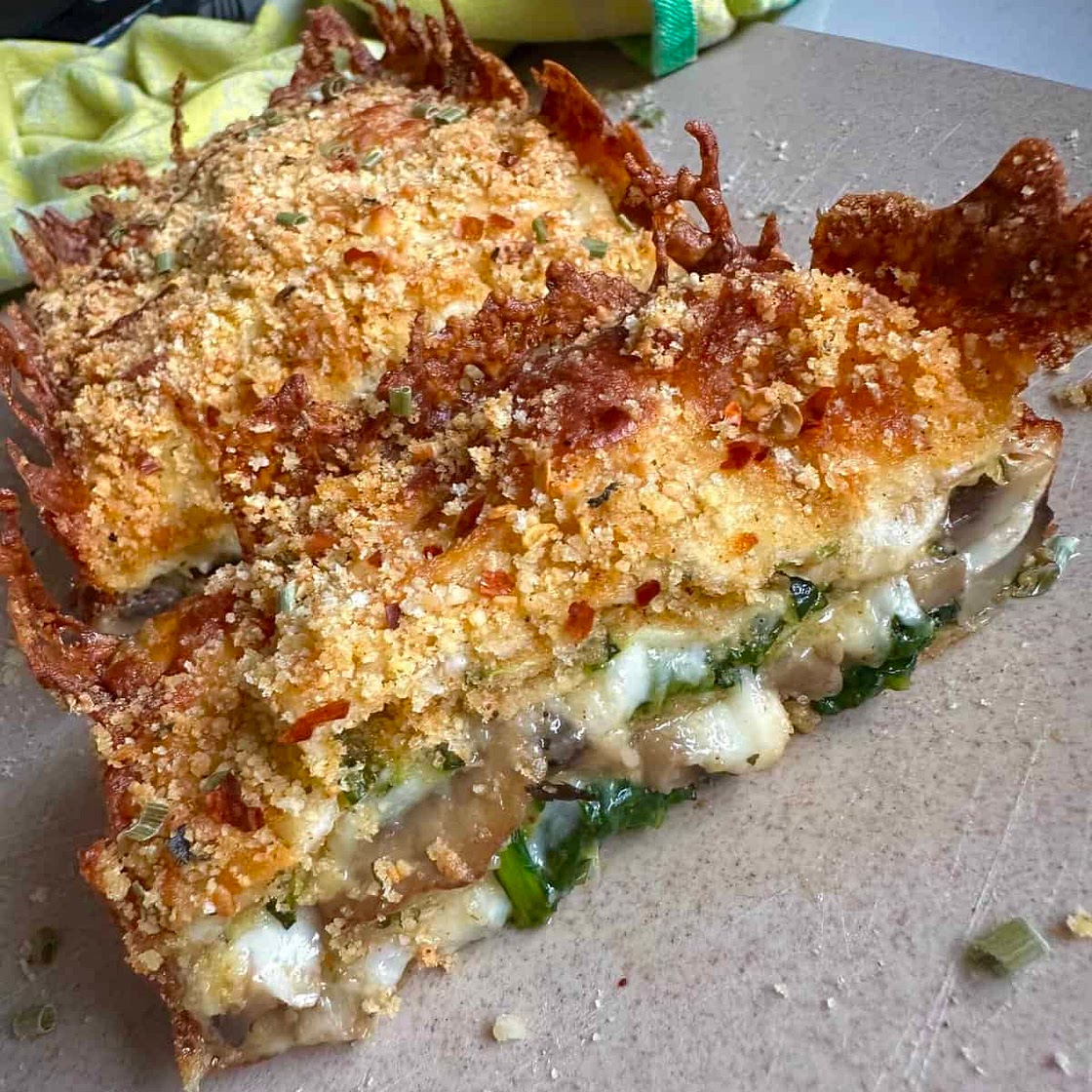 Mushroom and Spinach Zucchini Lasagna Loaf