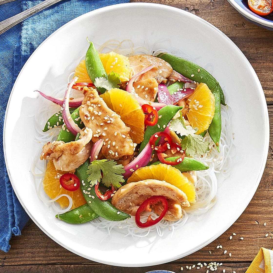 Sugar Snap, Orange, and Teriyaki Stir-Fry