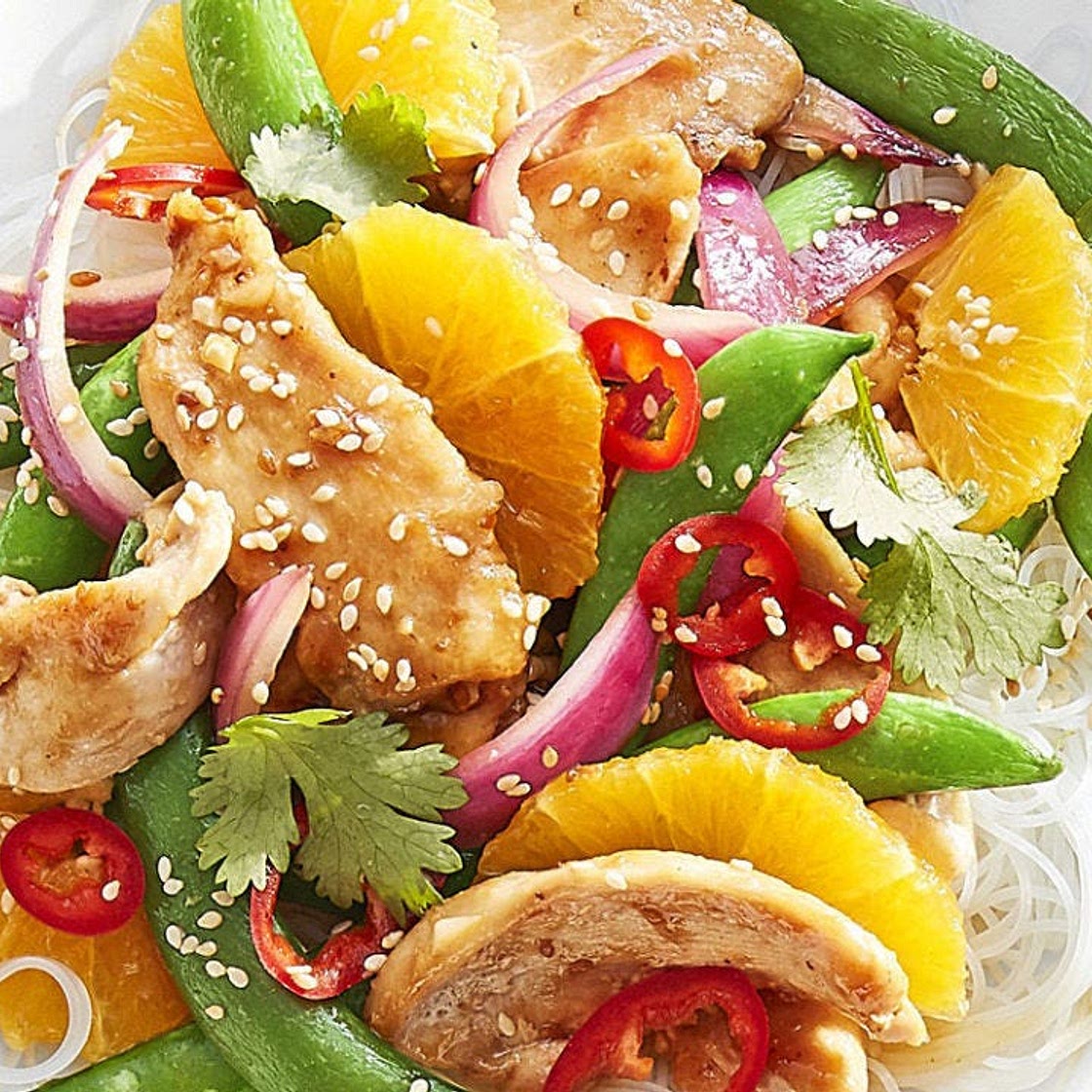 Sugar Snap, Orange, and Teriyaki Stir-Fry