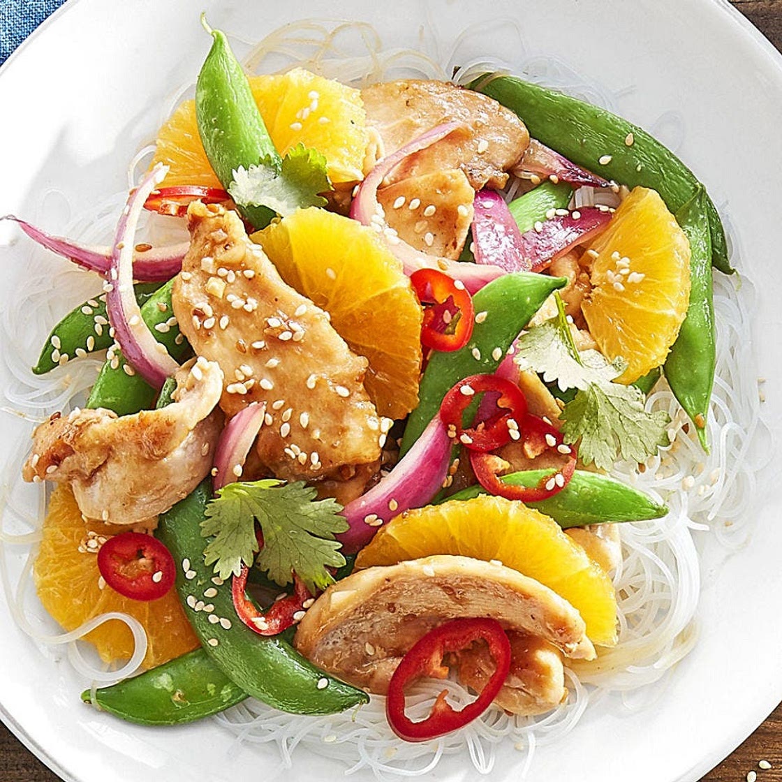 Sugar Snap, Orange, and Teriyaki Stir-Fry