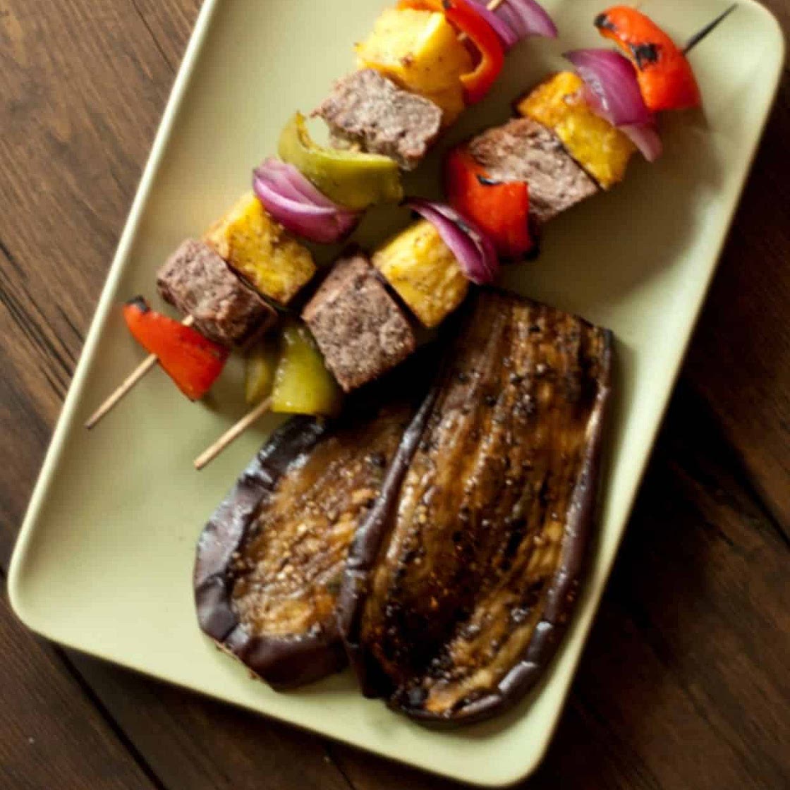 Grilled Beef Kabobs With Eggplant Recipe