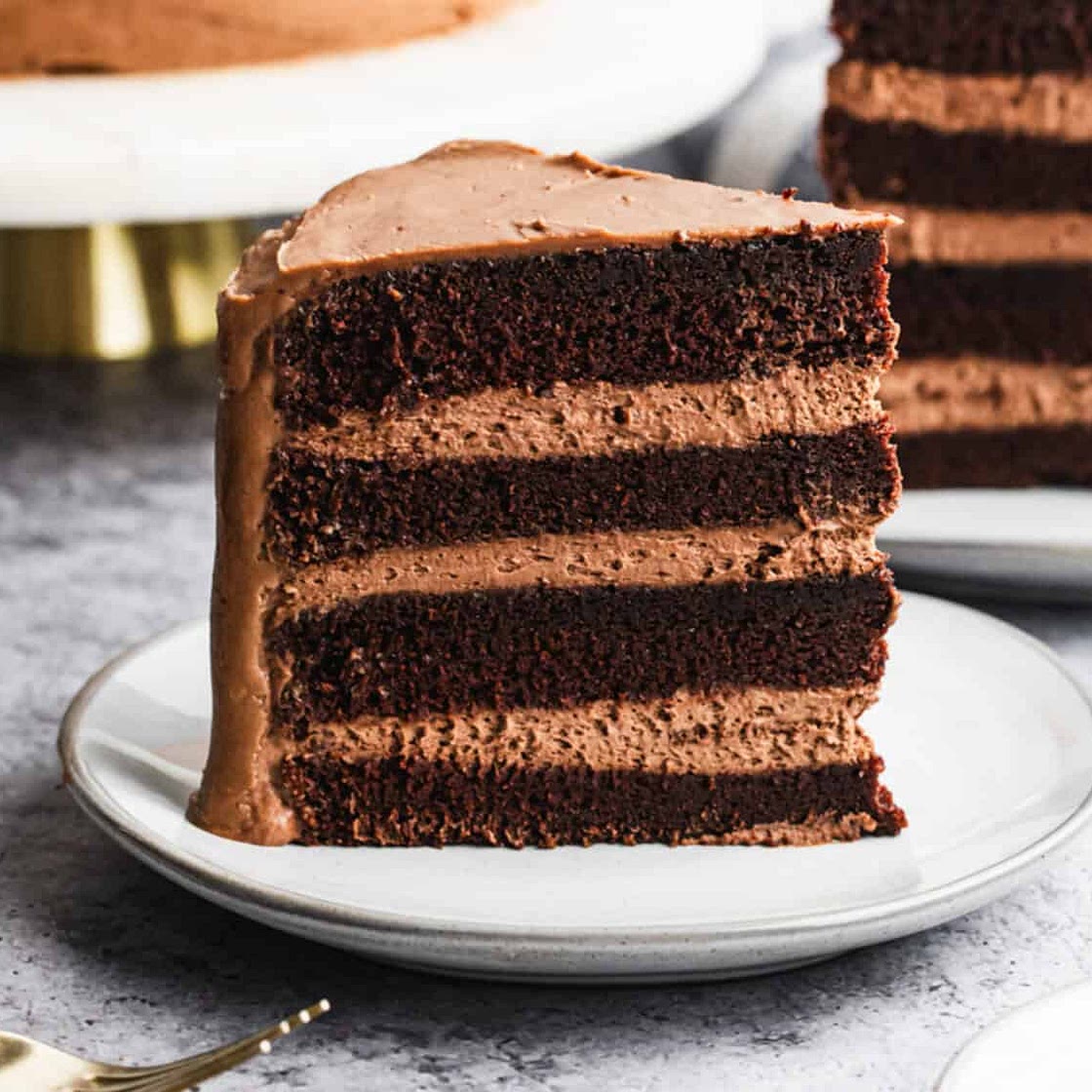 Layered Chocolate Mousse Cake Recipe