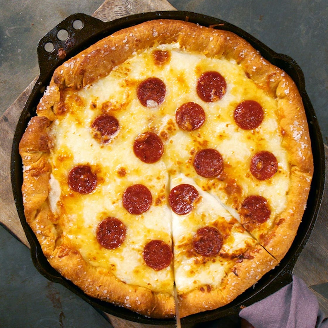 Deep-Dish Pepperoni Pizza