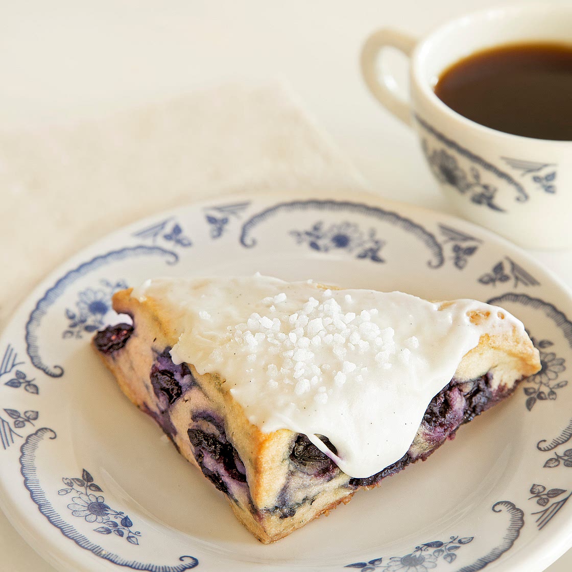 Blueberry Scones with Vanilla Icing