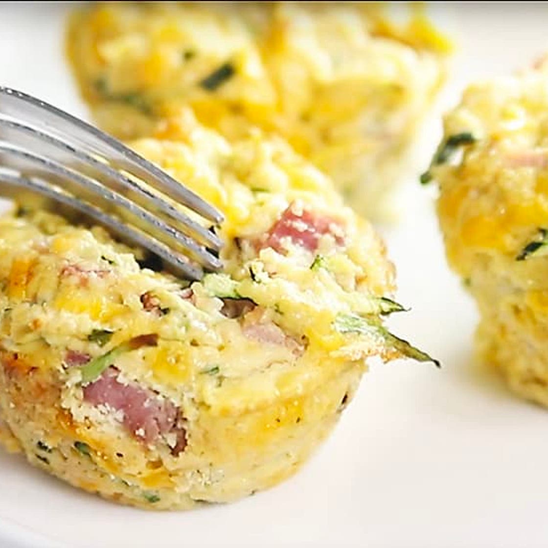 Keto Breakfast Muffins with Ham, Cheddar, and Zucchini