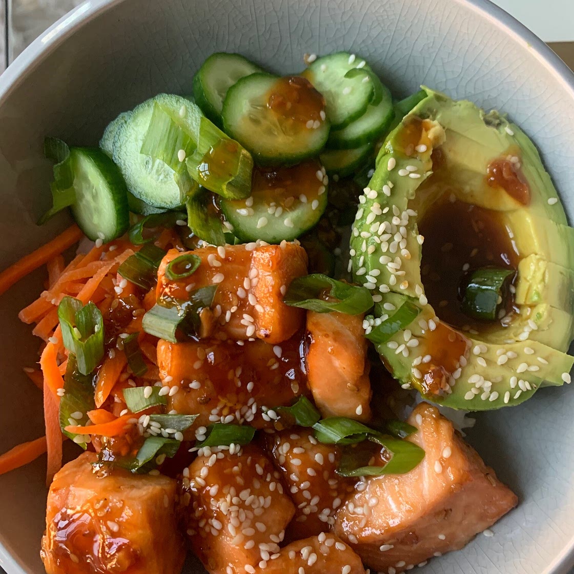Air Fryer Teriyaki Salmon Bowl