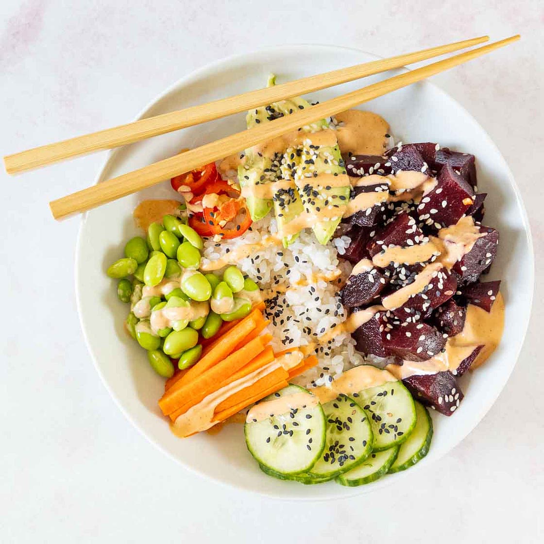 Vegan Poke Bowl with Beets
