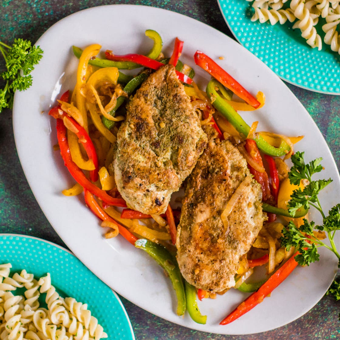 Balsamic Chicken Breasts With Peppers and Onions