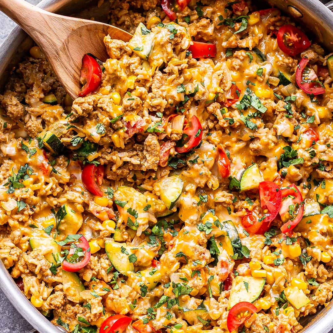 Southwest Turkey, Vegetable and Rice Skillet