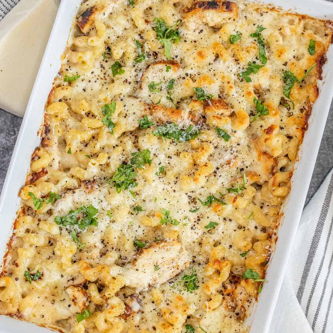 Chicken Alfredo Bake