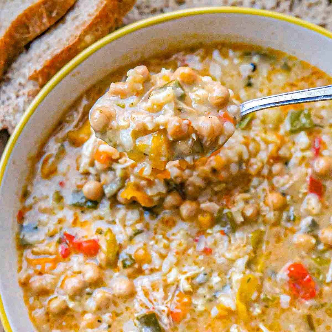 Hearty Chicken and Chickpea Soup (Instant Pot friendly)