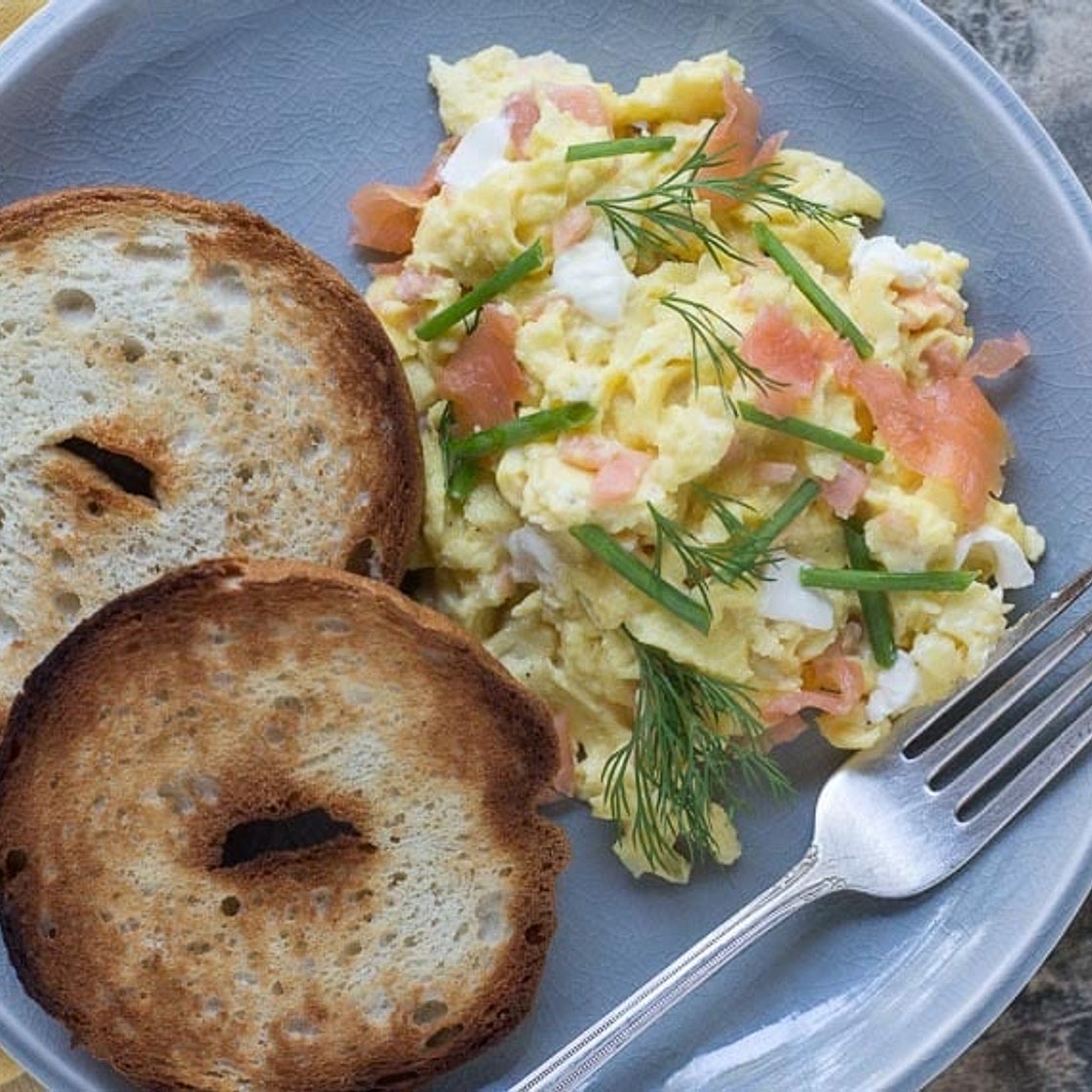 Scrambled Eggs with Smoked Salmon & Cream Cheese