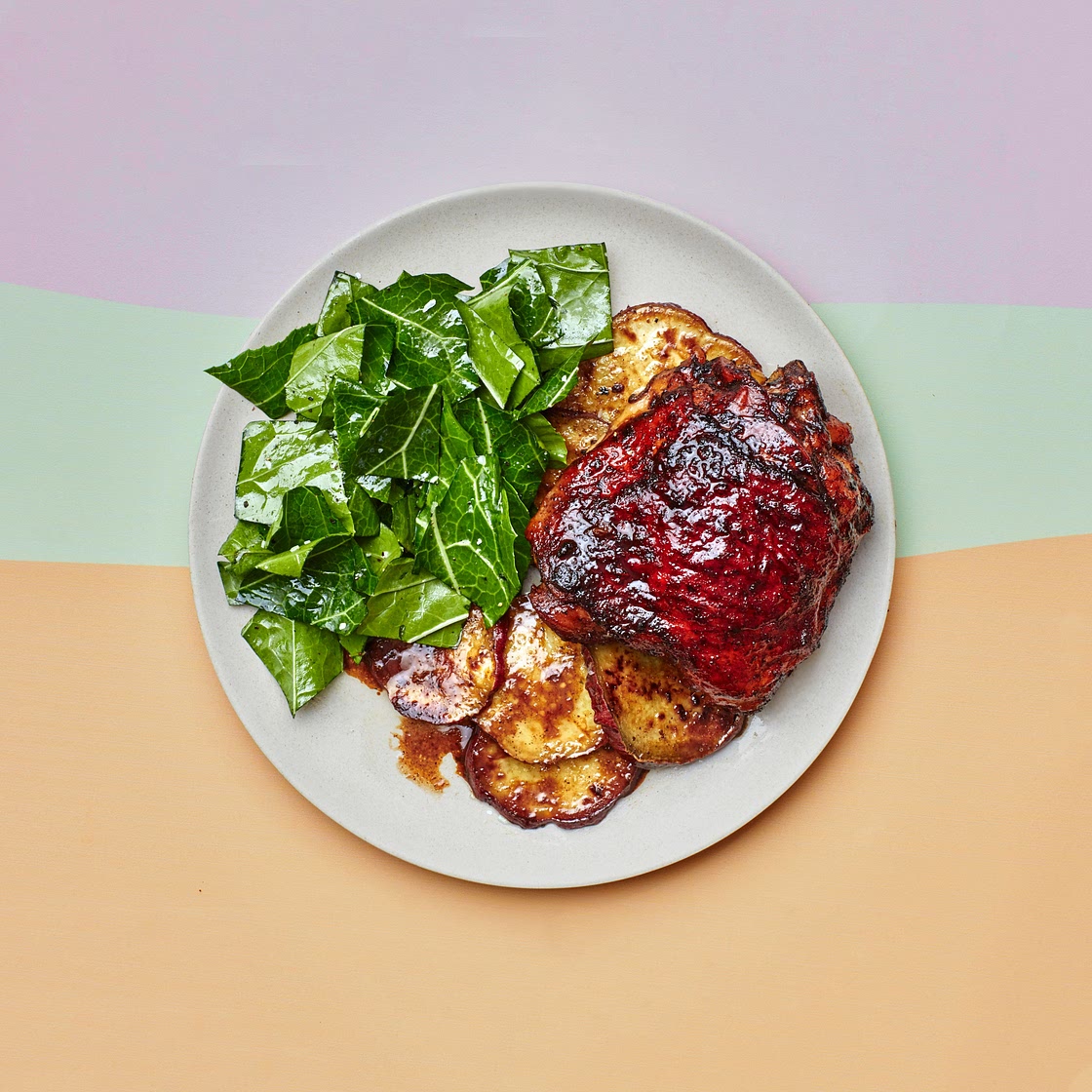 Tamarind Chicken Thighs With Collard Greens Salad