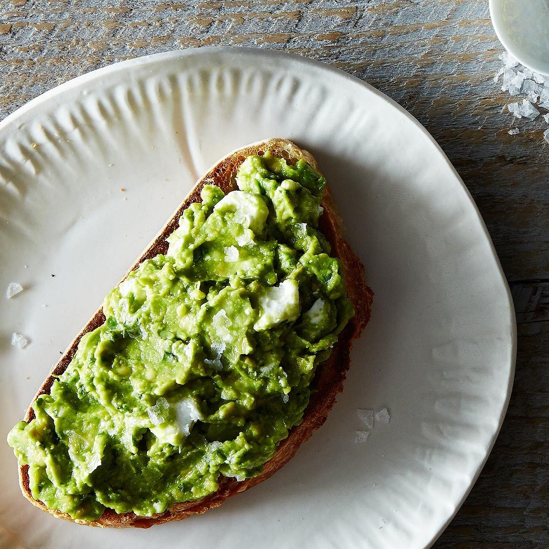 Avocado, Feta, and Mint on Sourdough Toast