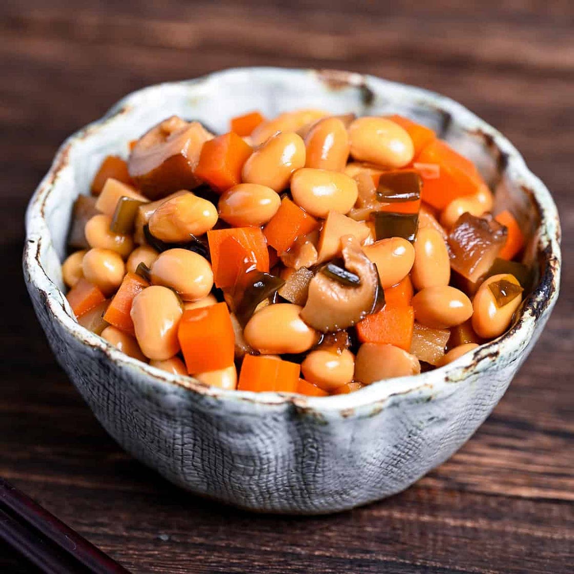 Simmered Soybeans with Vegetables (Gomoku Mame)
