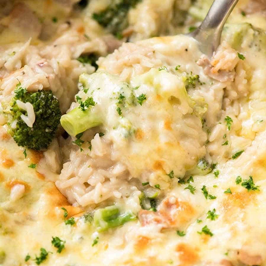 One Pot Broccoli, Chicken and Rice Casserole