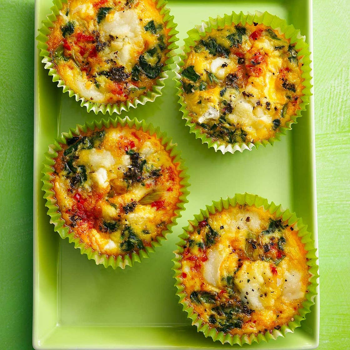 Red pepper and spinach egg muffins