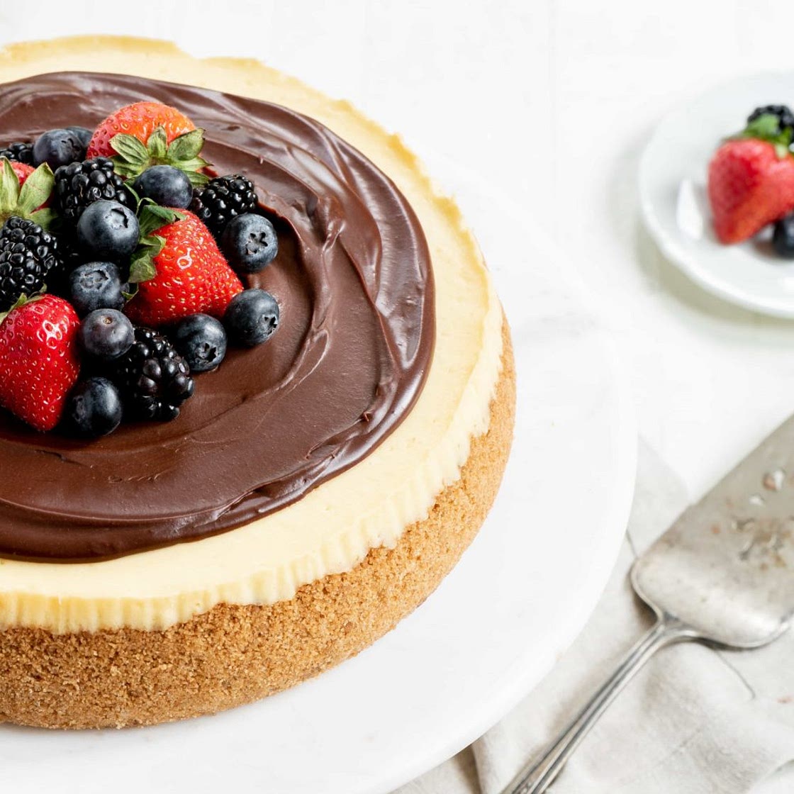 New York Cheesecake with Chocolate Ganache