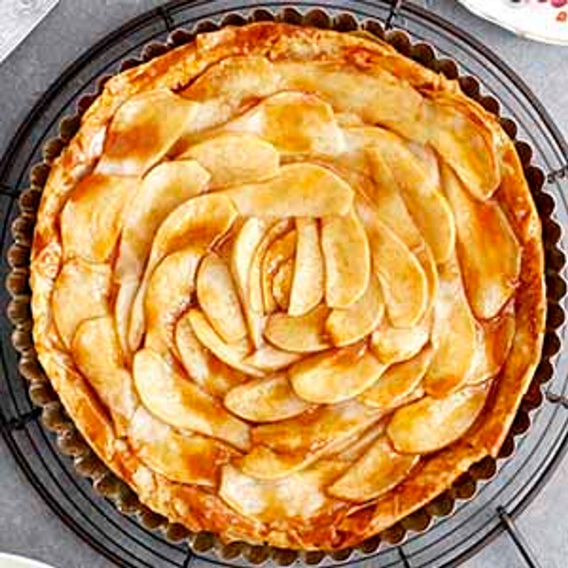 Salted Caramel Pear Phyllo Tart