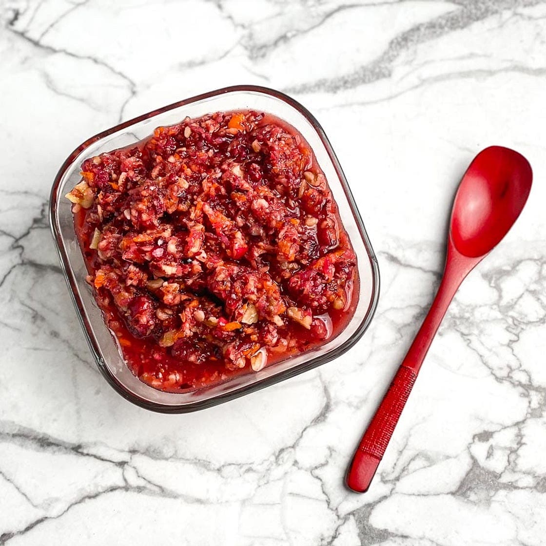 Raw Low FODMAP Cranberry Orange Relish