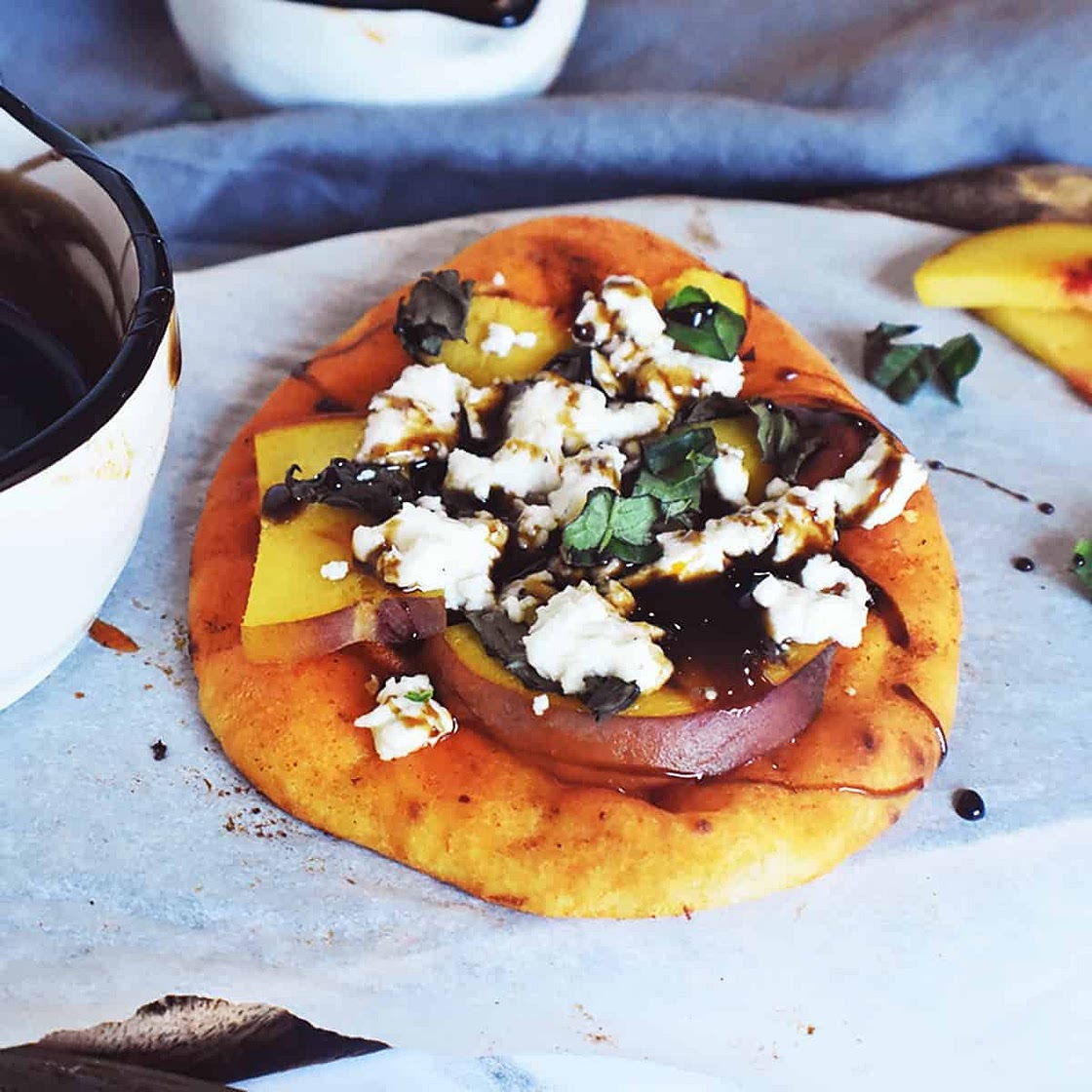 Goat Cheese Pizza With Peaches