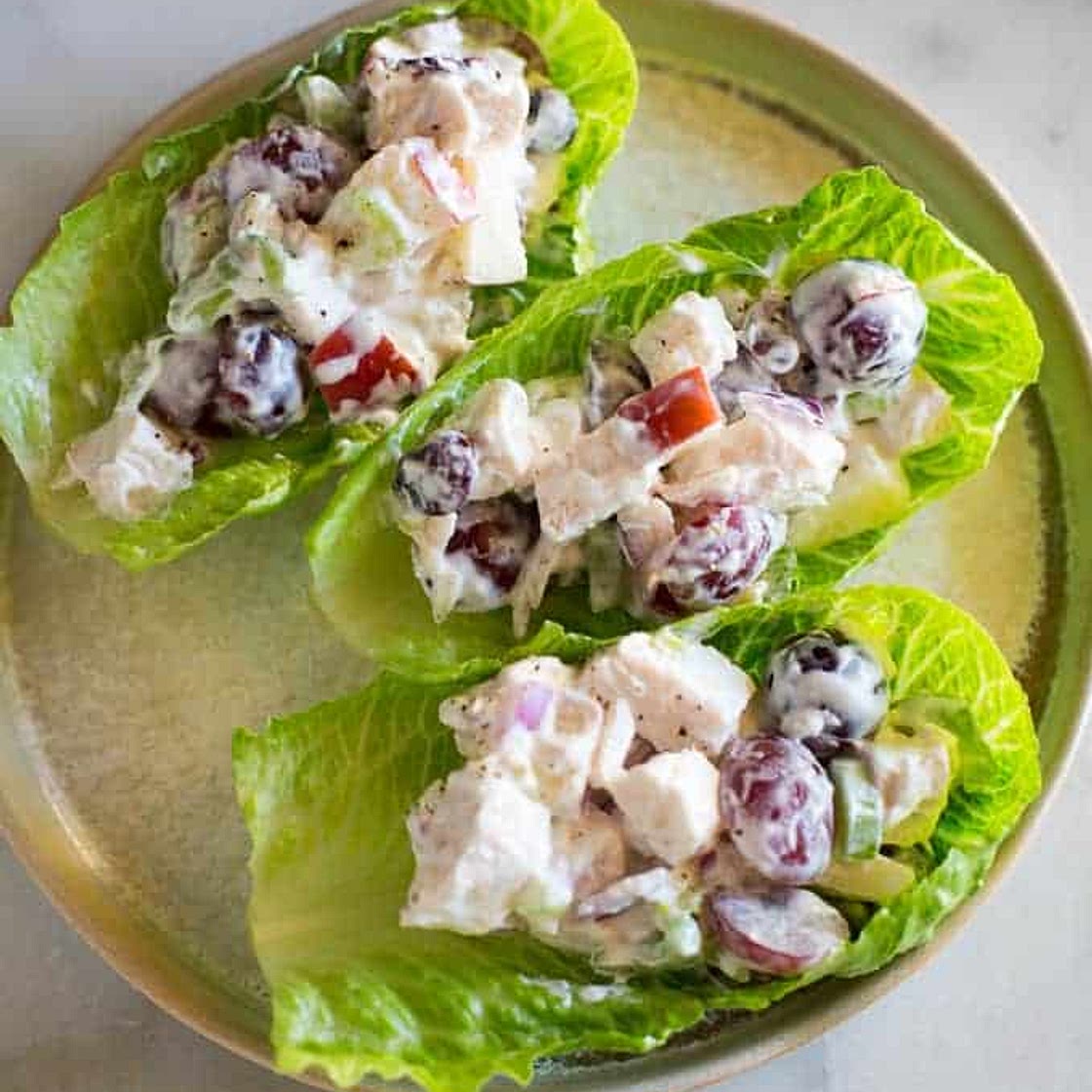 Greek Yogurt Chicken Salad Lettuce Wraps