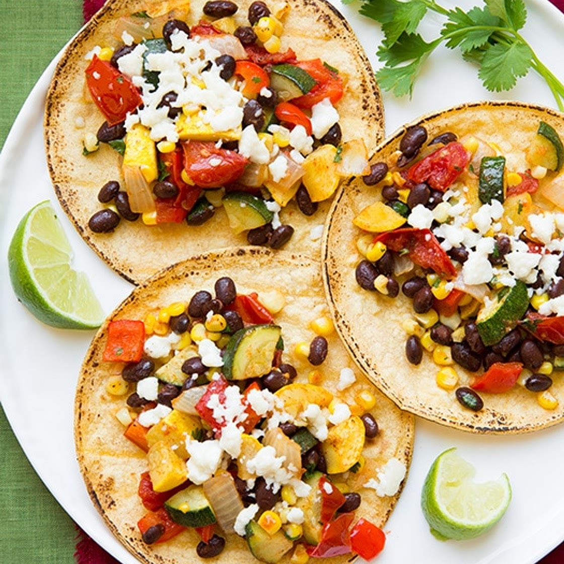 Roasted Veggie and Black Bean Tacos