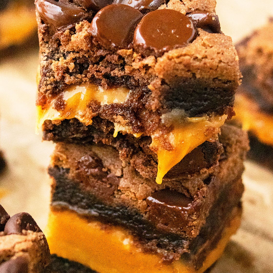 Easy Chocolate Caramel Brownies (Brownie Mix)