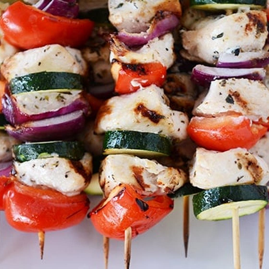 Grilled Greek Chicken Kebabs with Simple Tzatziki Sauce