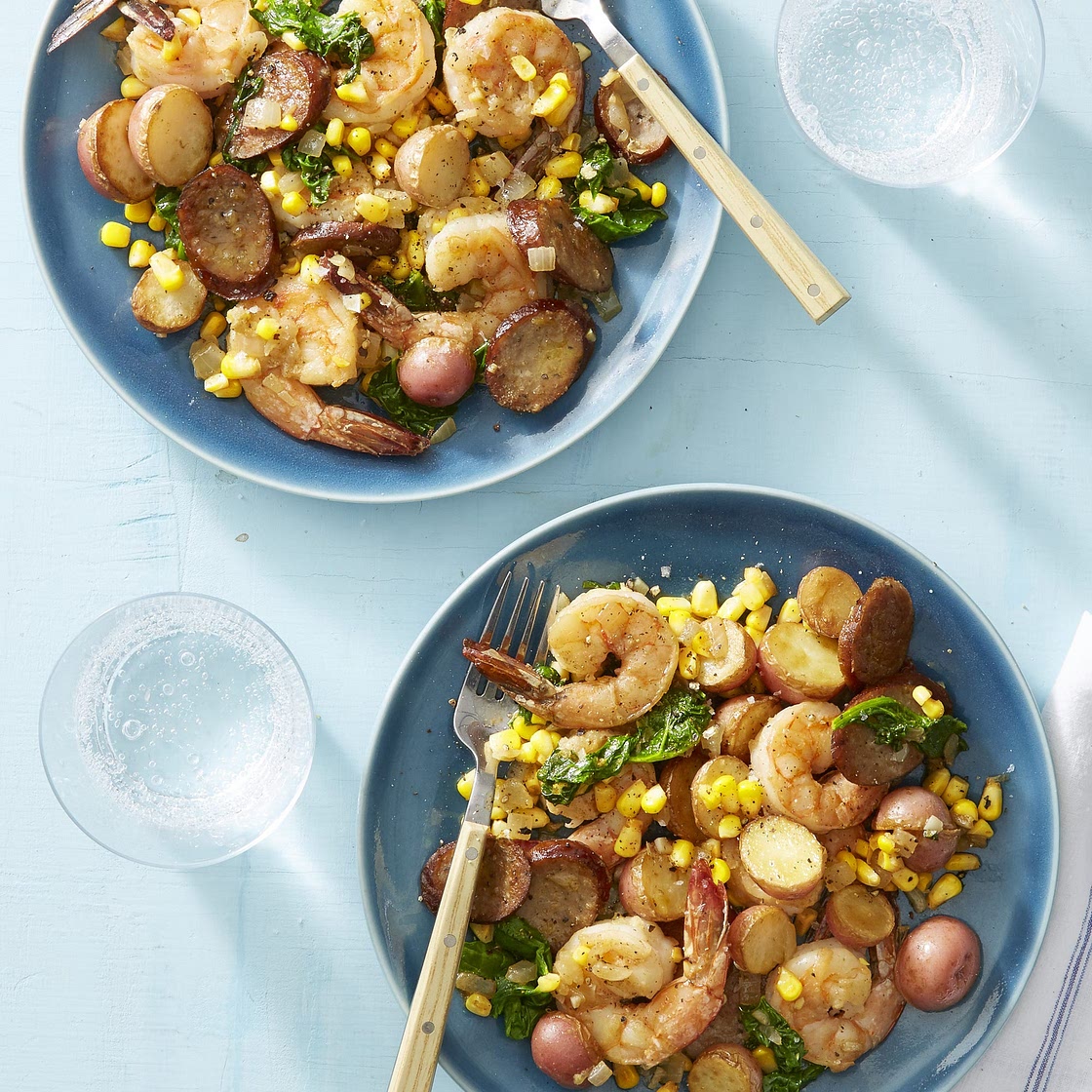 Shrimp Boil with Sausage and Spinach