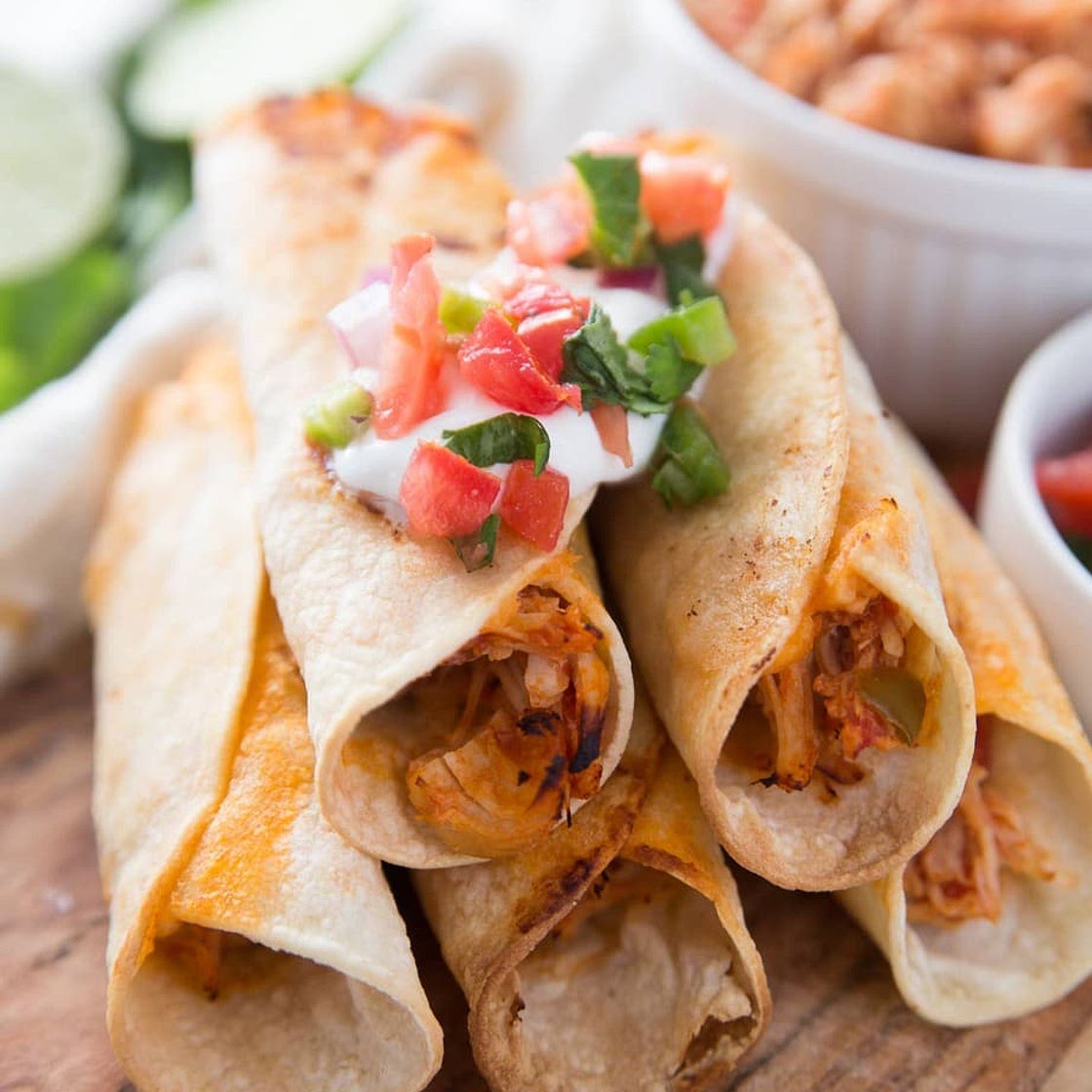 Healthy Instant Pot Airfryer Chicken Taquitos (Slow Cooker | Oven Friendly | Gluten-free)