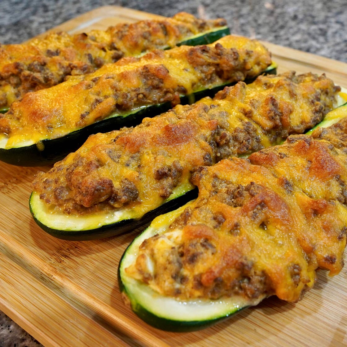 Cheeseburger Stuffed Zucchini Boats