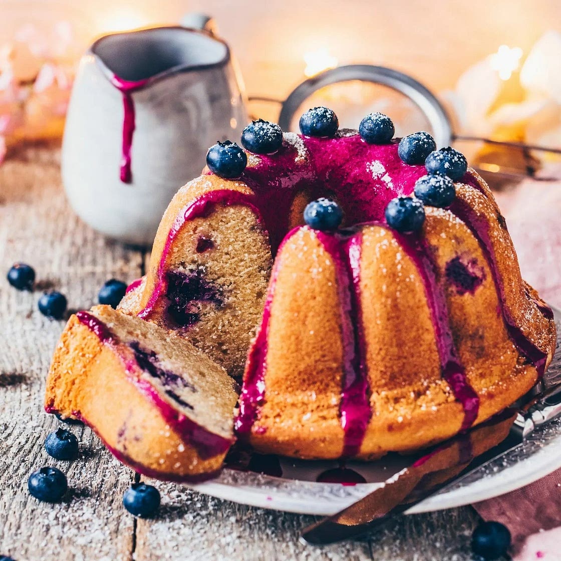 Blueberry Bundt Cake (Vegan Lemon Cake)