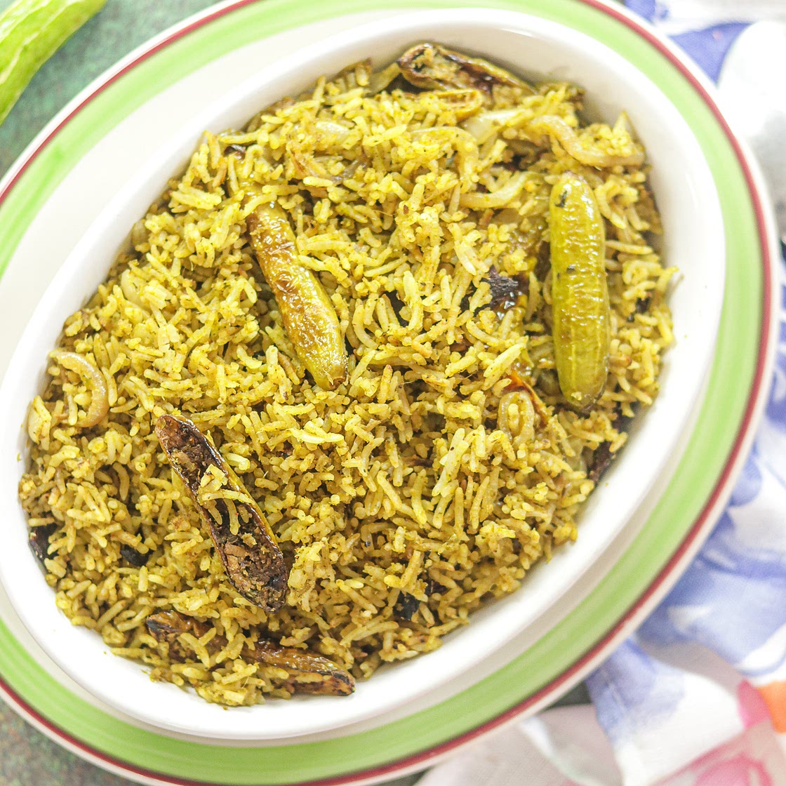 Tindora Rice - Ivy Gourd Pulao