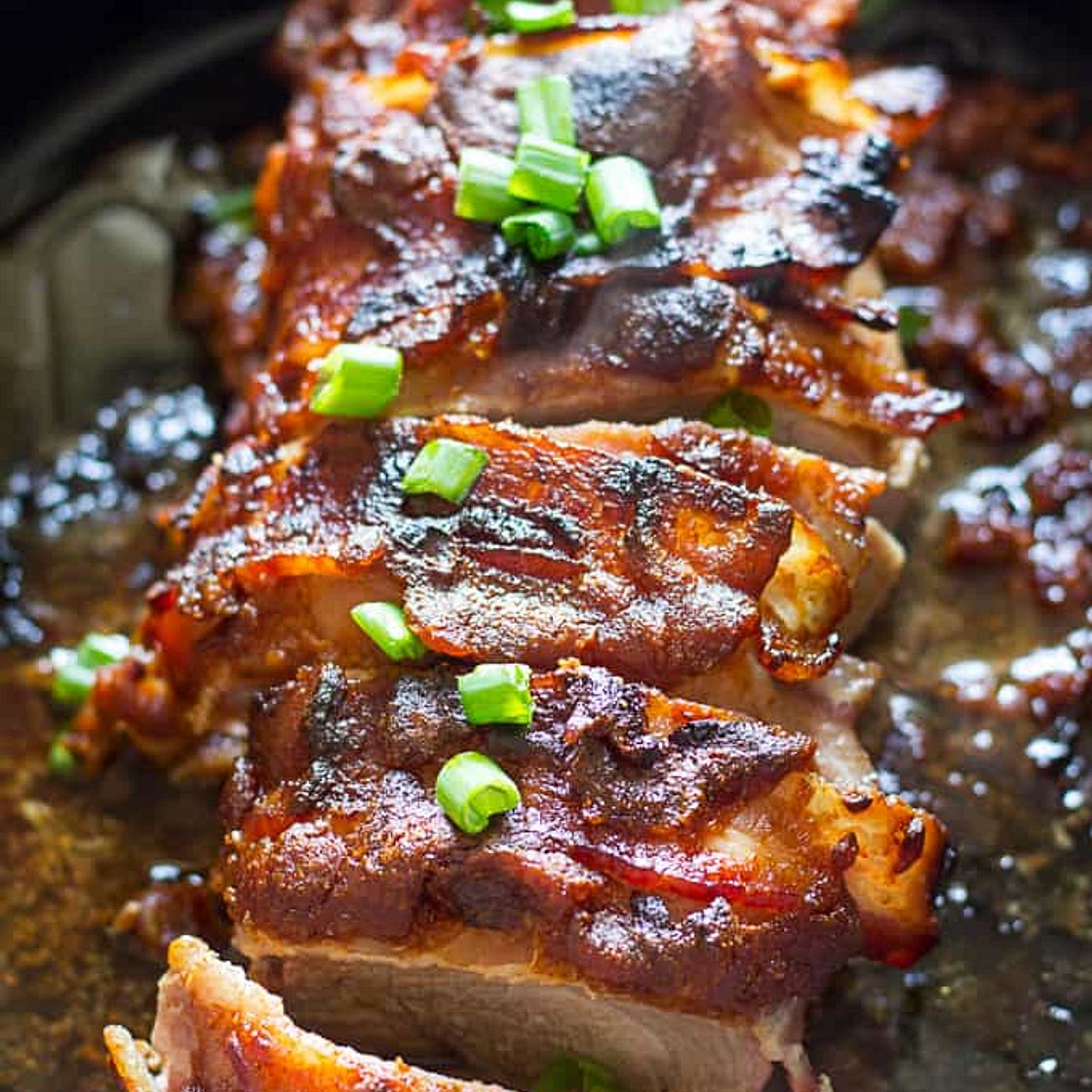 Bacon Wrapped Pork Tenderloin {Paleo & Whole30}