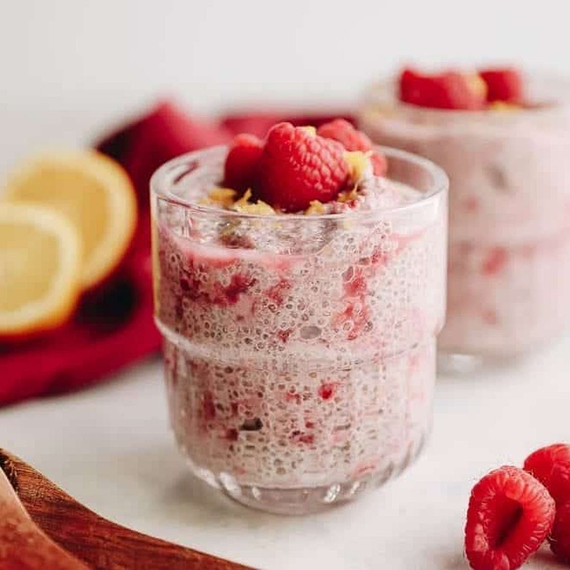 Lemon Raspberry Chia Pudding