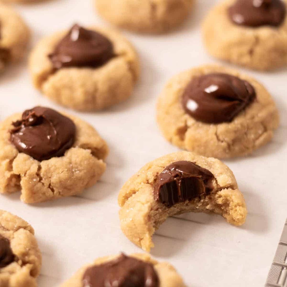 Peanut Butter Nutella Blossom Cookies
