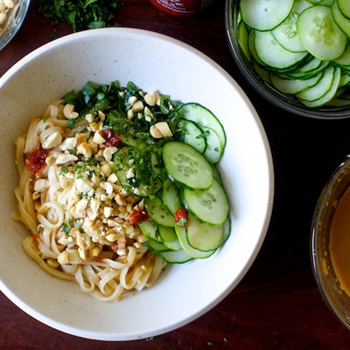 takeout-style sesame noodles with cucumber